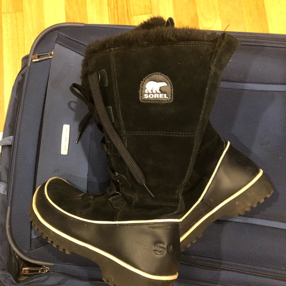 Sorel suede winter boot fur lined size 8.5 - Picture 3 of 5